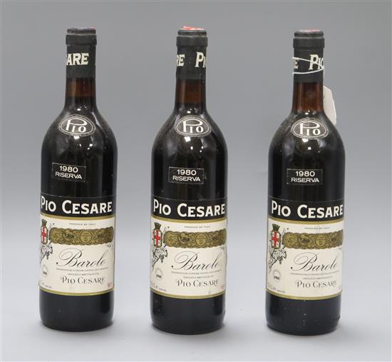 One case of three bottles of Barolo 1980 Pio Cesare